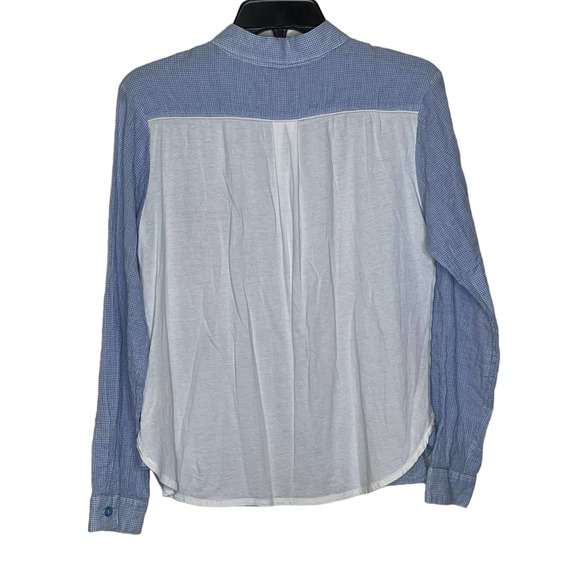 UGG Button Up Shirt Size XS Blue Check White Back‎ Stretch Roll Tab Sleeves - Picture 7 of 7